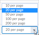 Per Page options